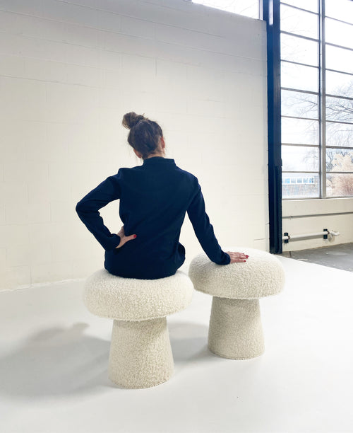 The Forsyth Mushroom Pouf in Boucle