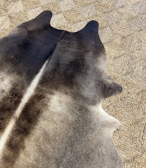 Brazilian Cowhide Rug, Salt and Pepper Brown, No. 4