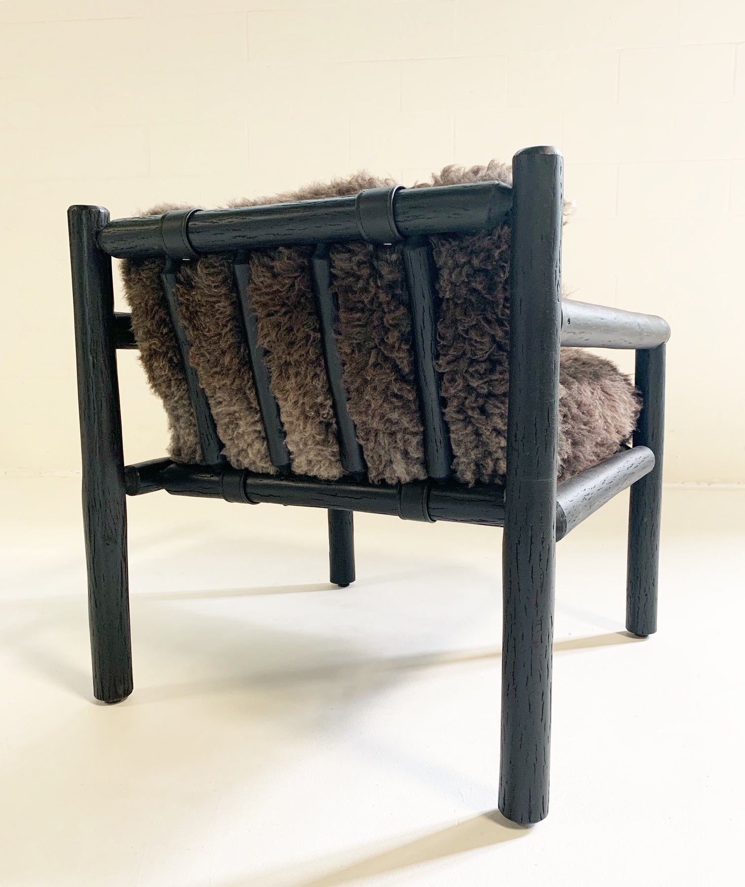 Black Butte Chair and Ottoman with Sheepskin Cushions - FORSYTH