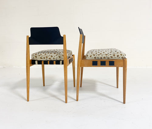SE 120 Chair with Custom Chelsea Textiles 'Snuggle' Leopard Cushions, ONE CHAIR AVAILABLE