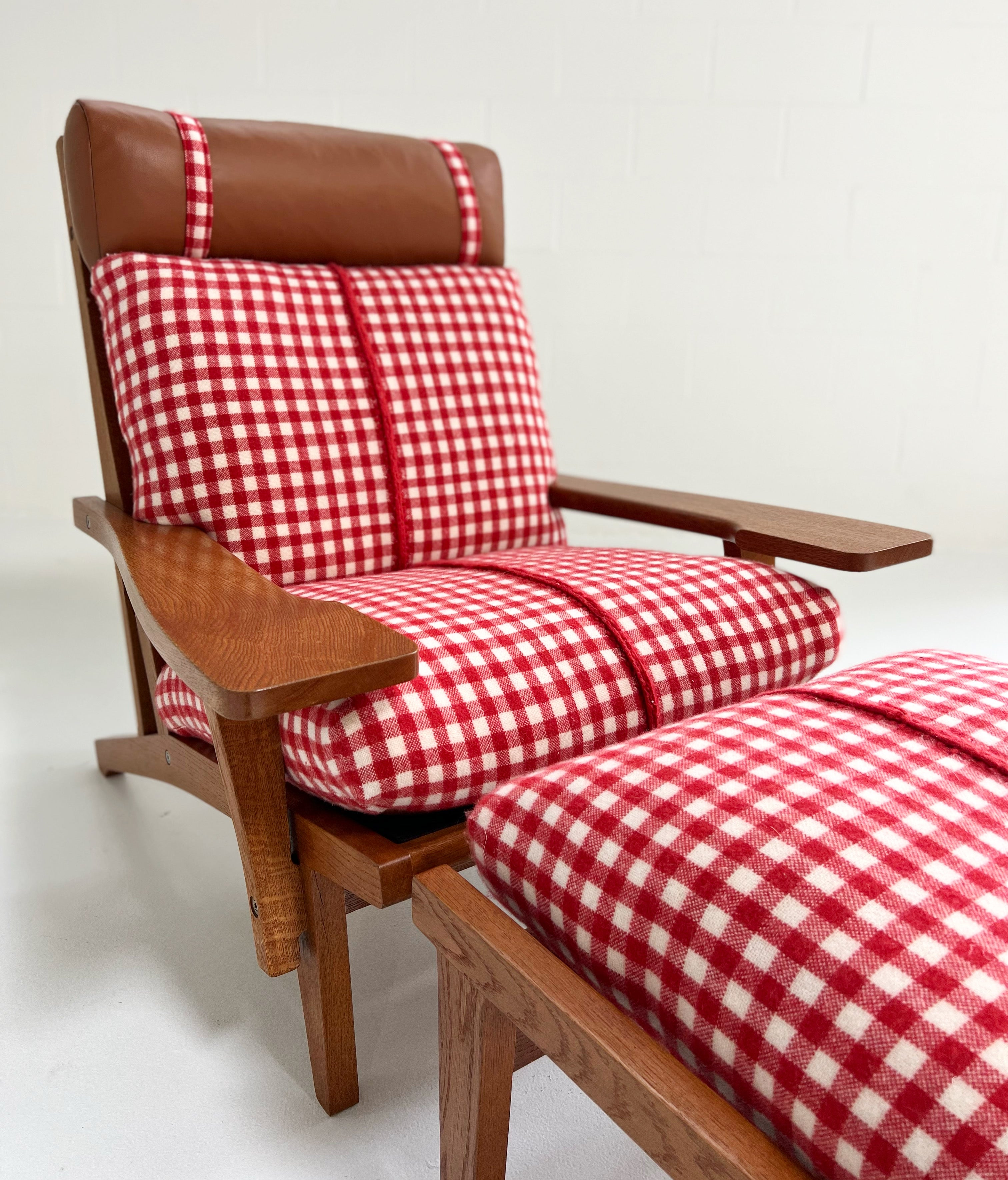 Model GE 375 Paddle Chair and Ottoman in The Elder Statesman Cashmere