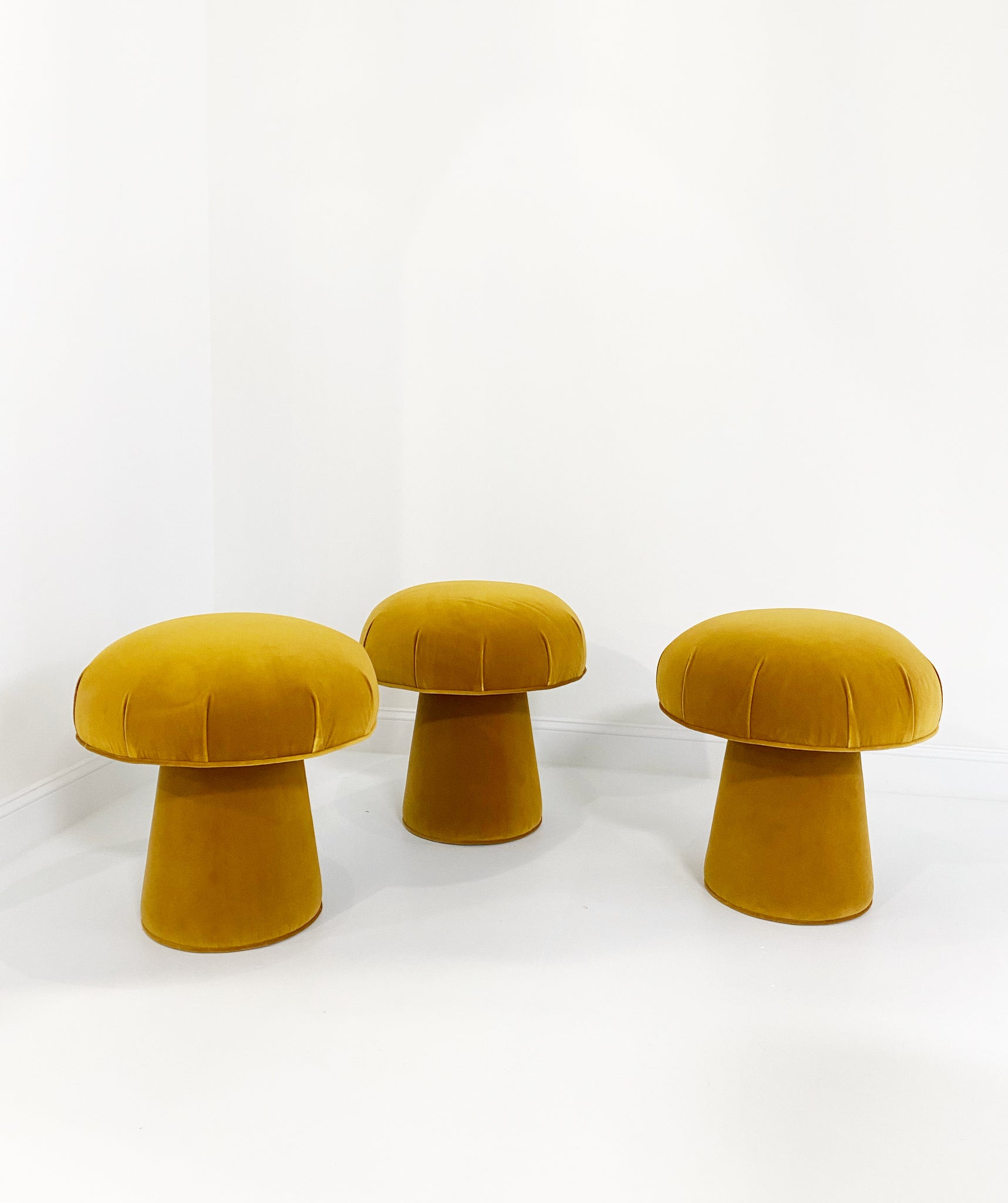 The Forsyth Mushroom Pouf in Loro Piana Velvet