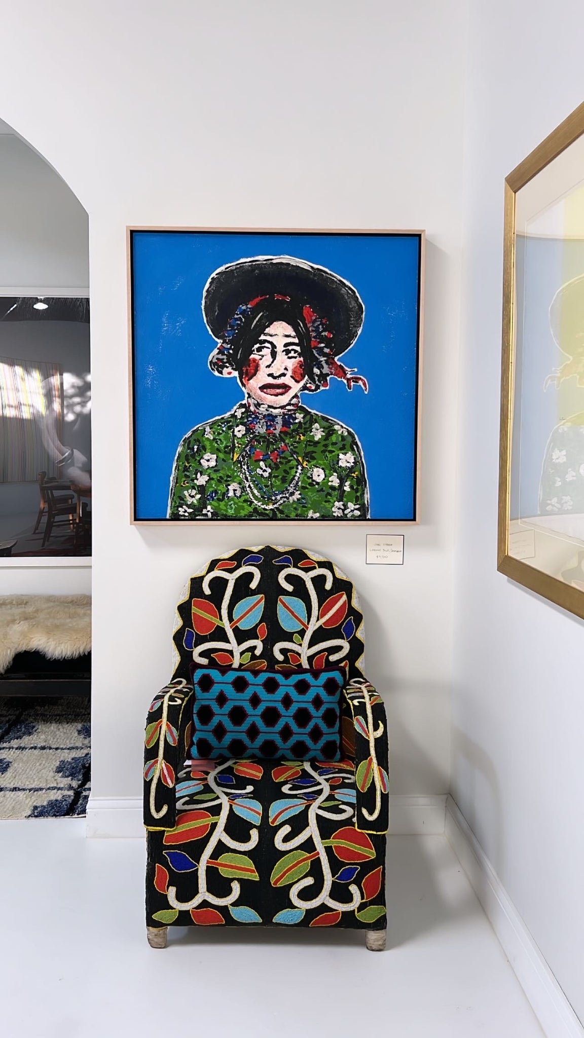 Vintage African Beaded Yoruba Chair - Multicolor