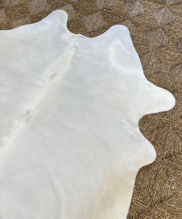 Brazilian Cowhide Rug, Ivory, No. 8