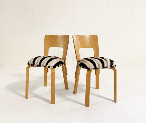 Model 66 Chairs in Zebra Hide, pair - FORSYTH