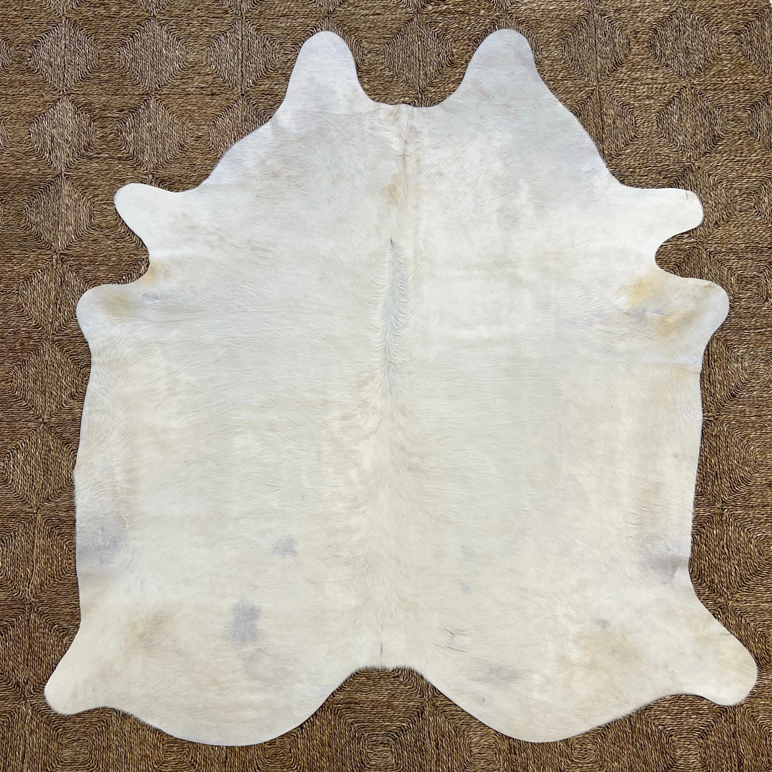 Brazilian Cowhide Rug, Ivory, No. 14