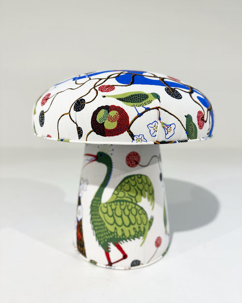 The Forsyth Mushroom Pouf in Josef Frank for Svenskt Tenn Gröna Fåglar