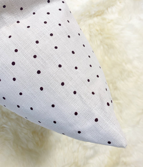 Rose Uniacke Burgundy Dots Linen Pillow, 18"