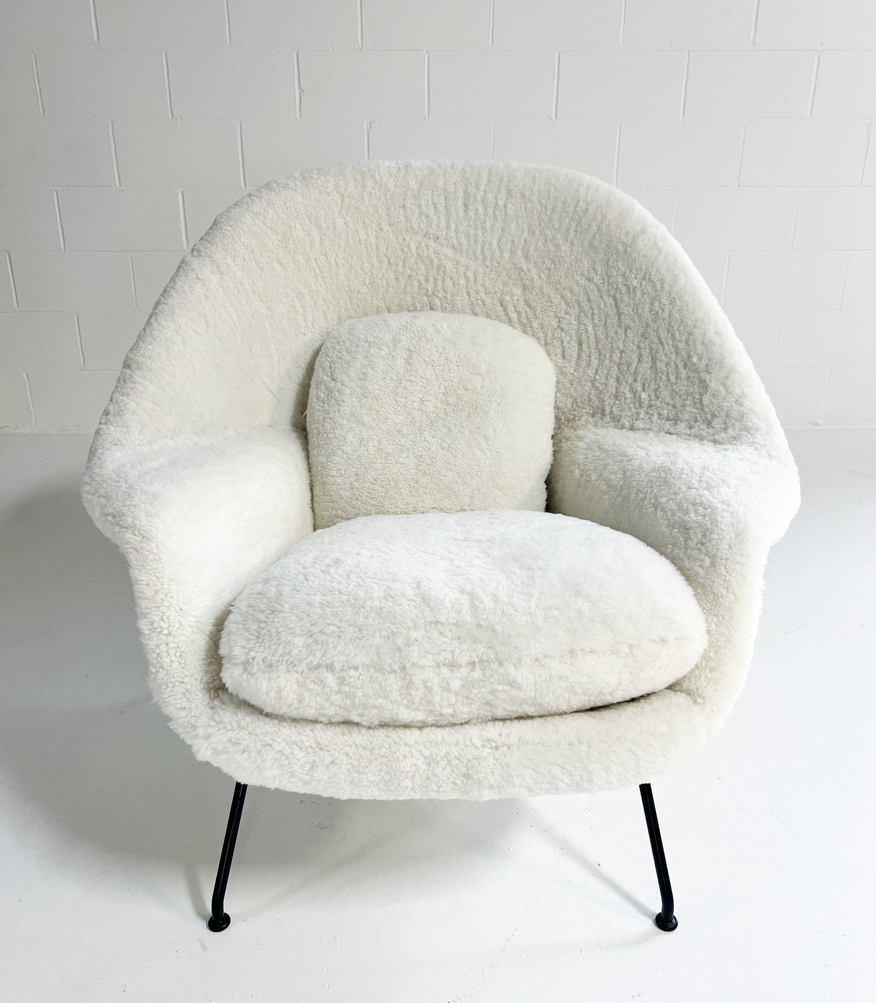 Bespoke Womb Chair and Ottoman in Australian Shearling