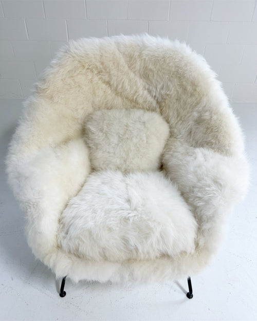 Bespoke Womb Chair and Ottoman in Natural Cashmere