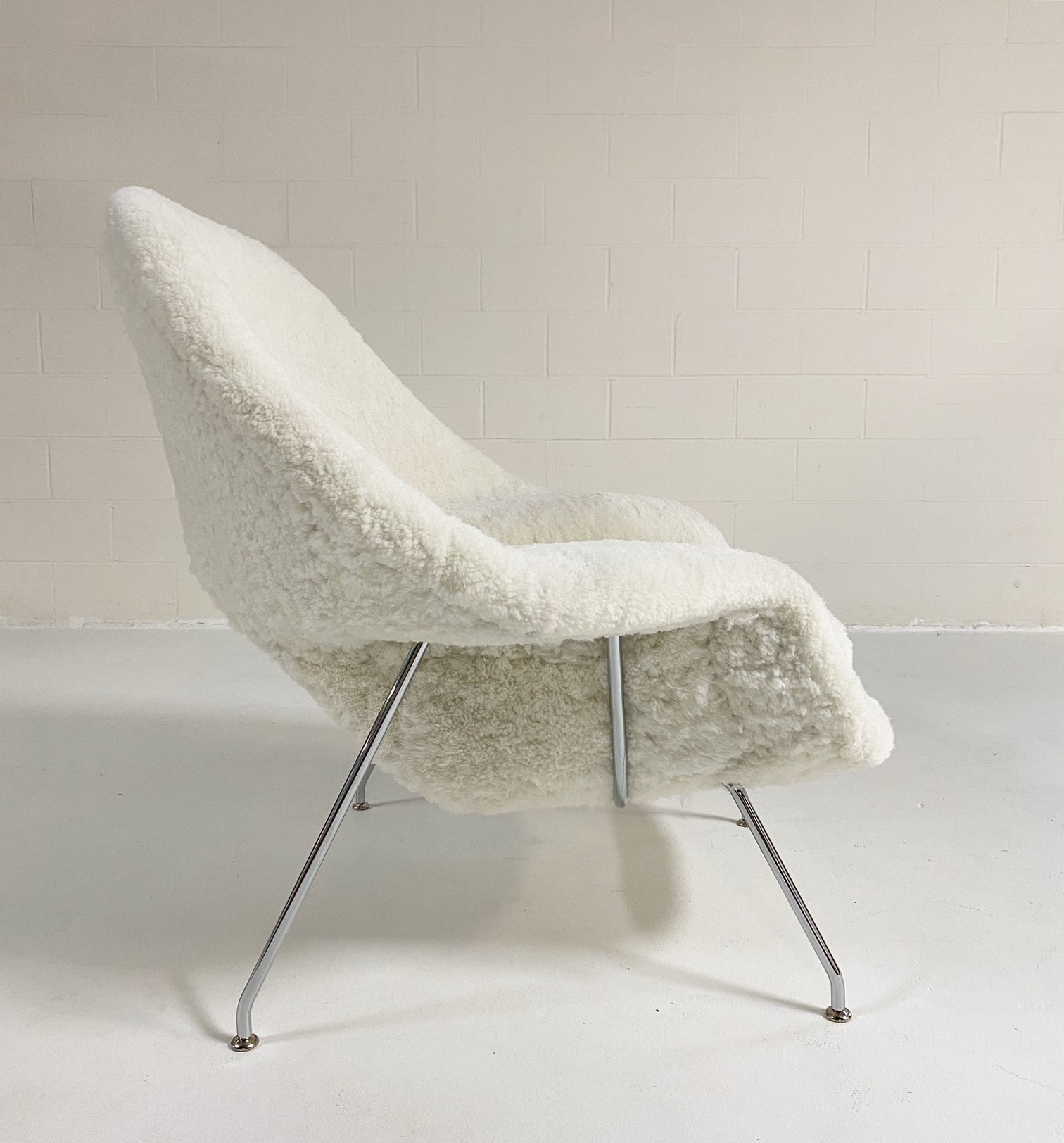 Bespoke Womb Chair and Ottoman in Australian Shearling