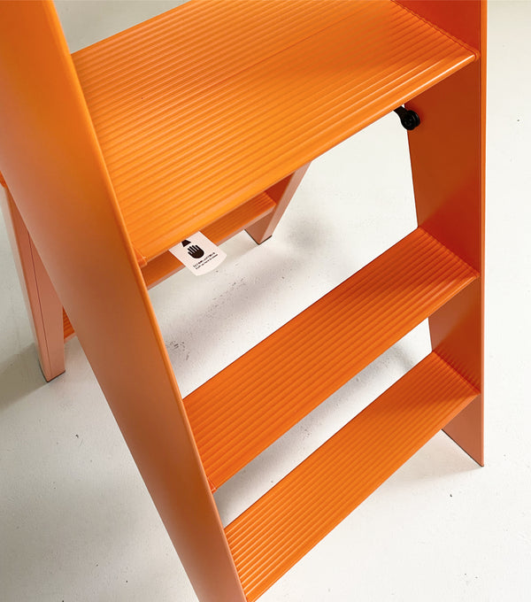 Lucano Wide 3-Step Ladder - Orange