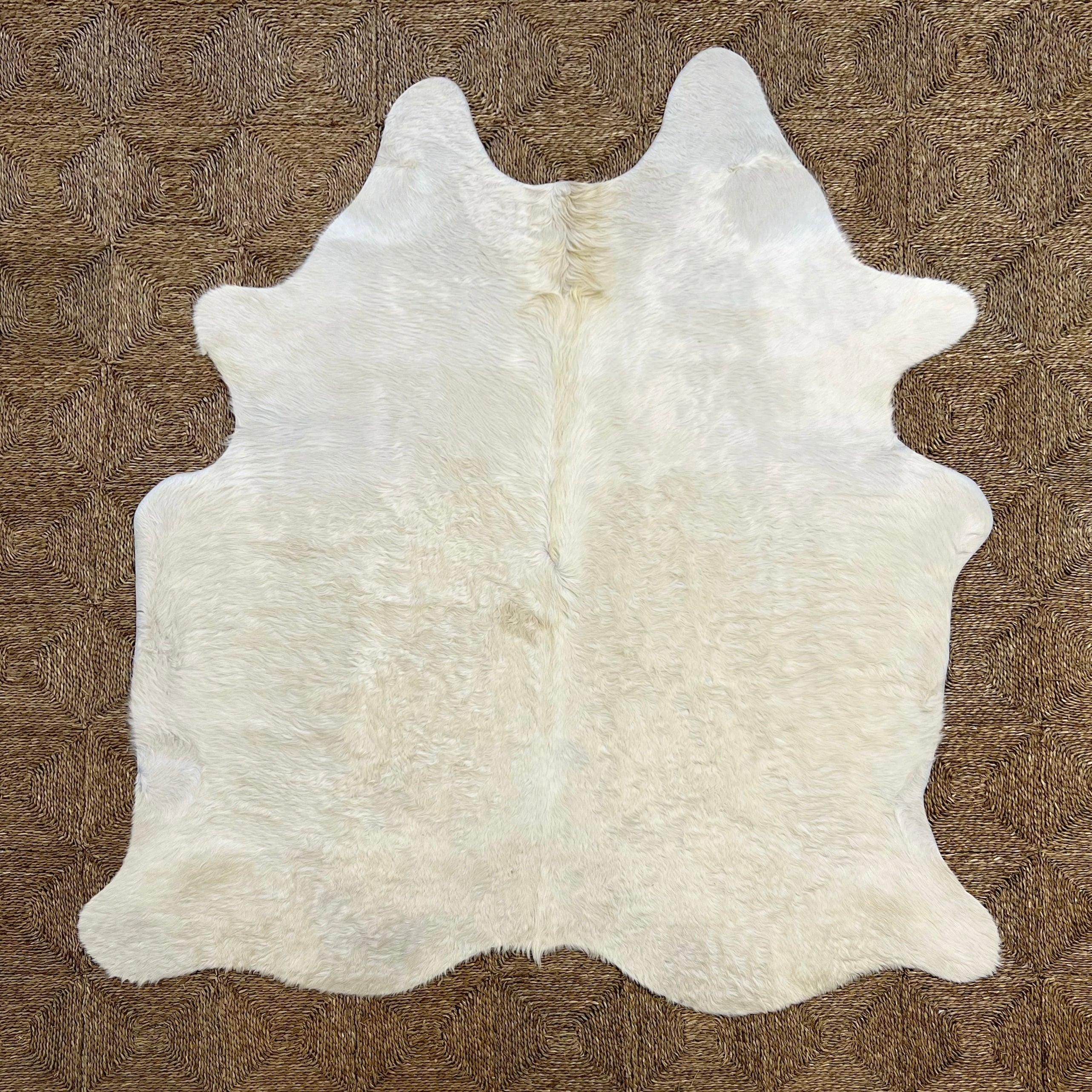 Brazilian Cowhide Rug, Ivory, No. 11