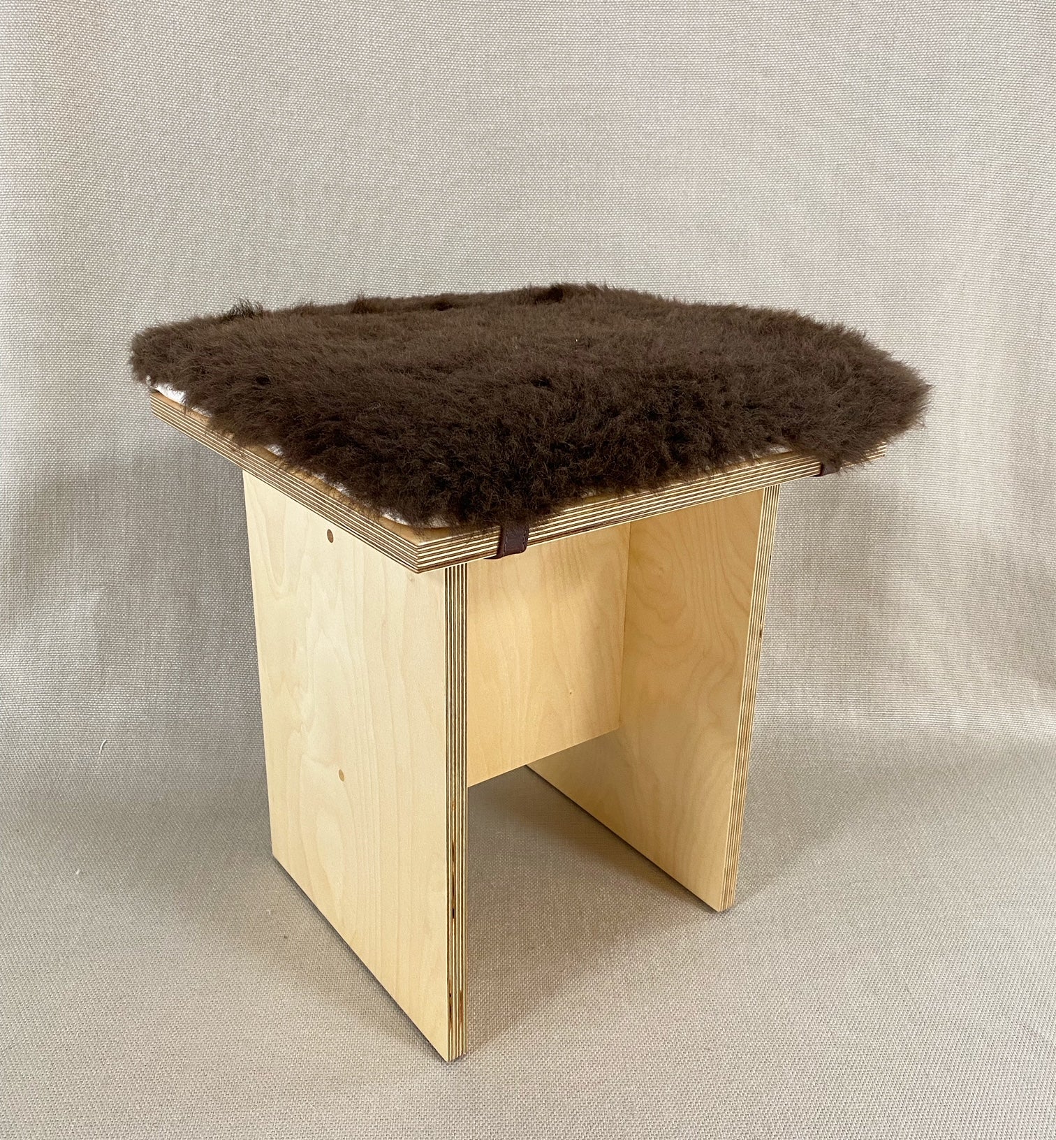 Waka Waka Stool with Bison Hide Cushion