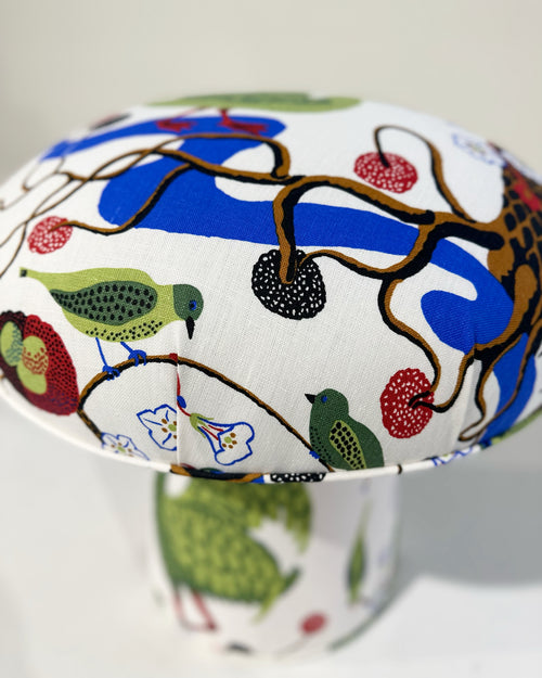 The Forsyth Mushroom Pouf in Josef Frank for Svenskt Tenn Gröna Fåglar