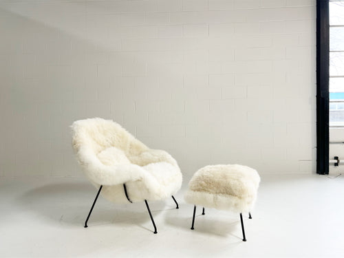 Bespoke Womb Chair and Ottoman in Natural Cashmere