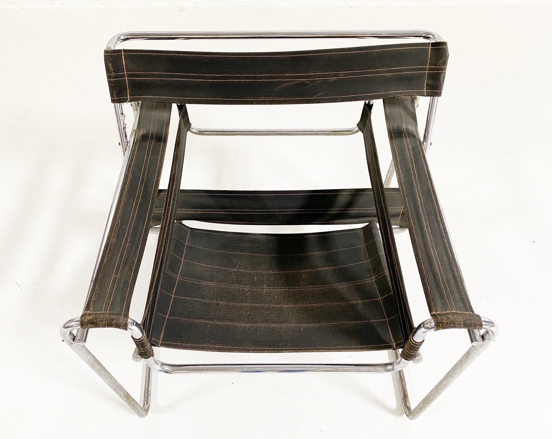 Early Canvas Model B3 "Wassily" Chair, Black Eisengarn Canvas