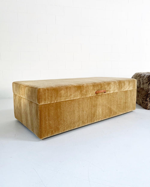 The Forsyth Storage Ottoman in Pierre Frey Teddy Mohair