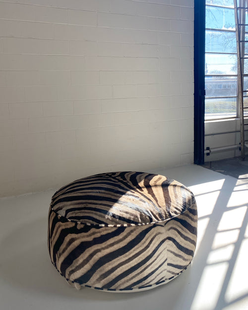 The Forsyth Cloud Ottoman in Zebra Hide