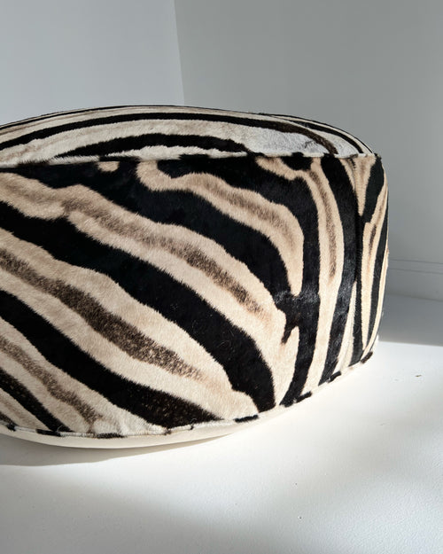 The Forsyth Cloud Ottoman in Zebra Hide