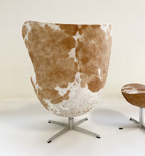 Egg Chair and Ottoman in Brazilian Cowhide - FORSYTH