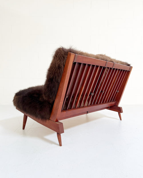 Settee with American Bison Hide Cushions