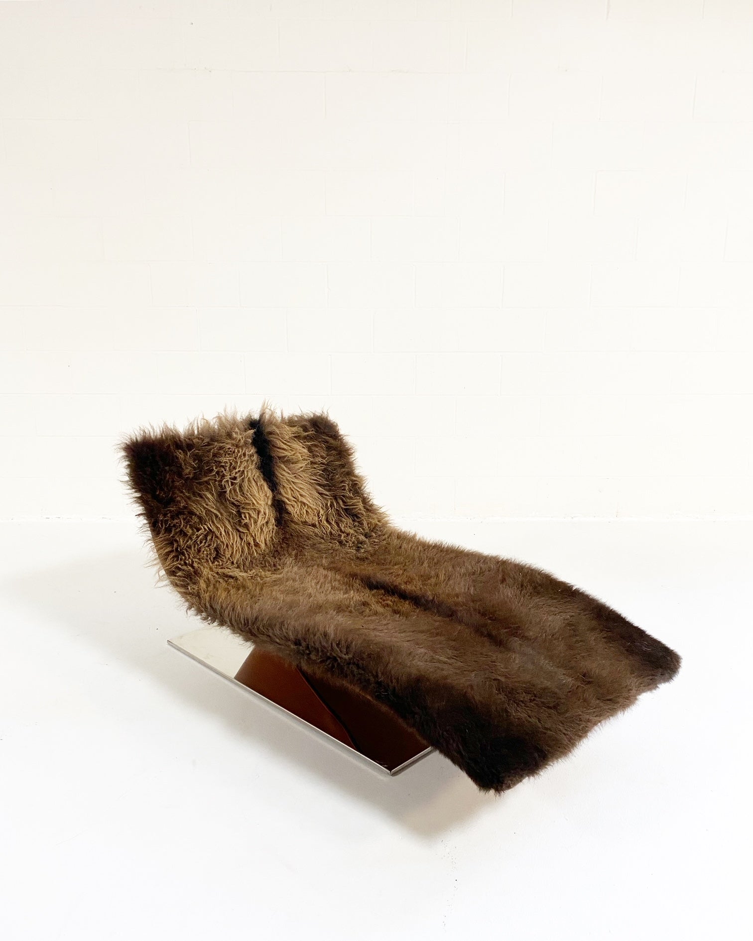 MDF Italia "Lofty" Chaise Lounge in Bison Hide and Loro Piana Leather