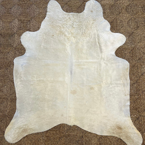 Brazilian Cowhide Rug, Ivory, No. 19