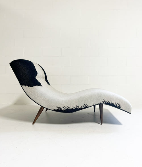 Wave Chaise Lounge in Cashmere and Leather