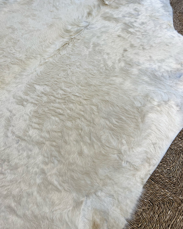 Brazilian Cowhide Rug, Ivory, No. 16