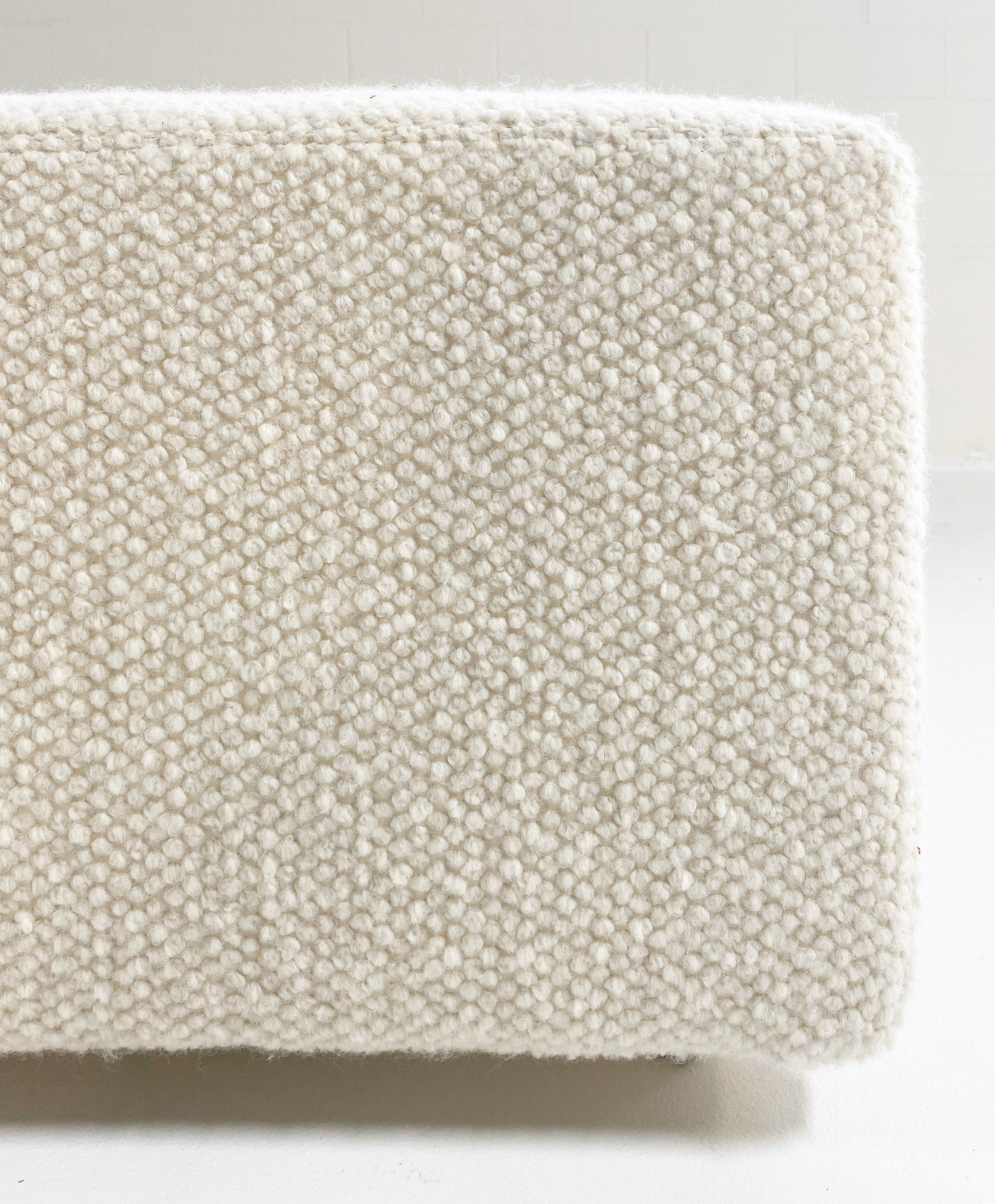 The Forsyth Ottoman in Dedar Boucle, 54 x 54 in