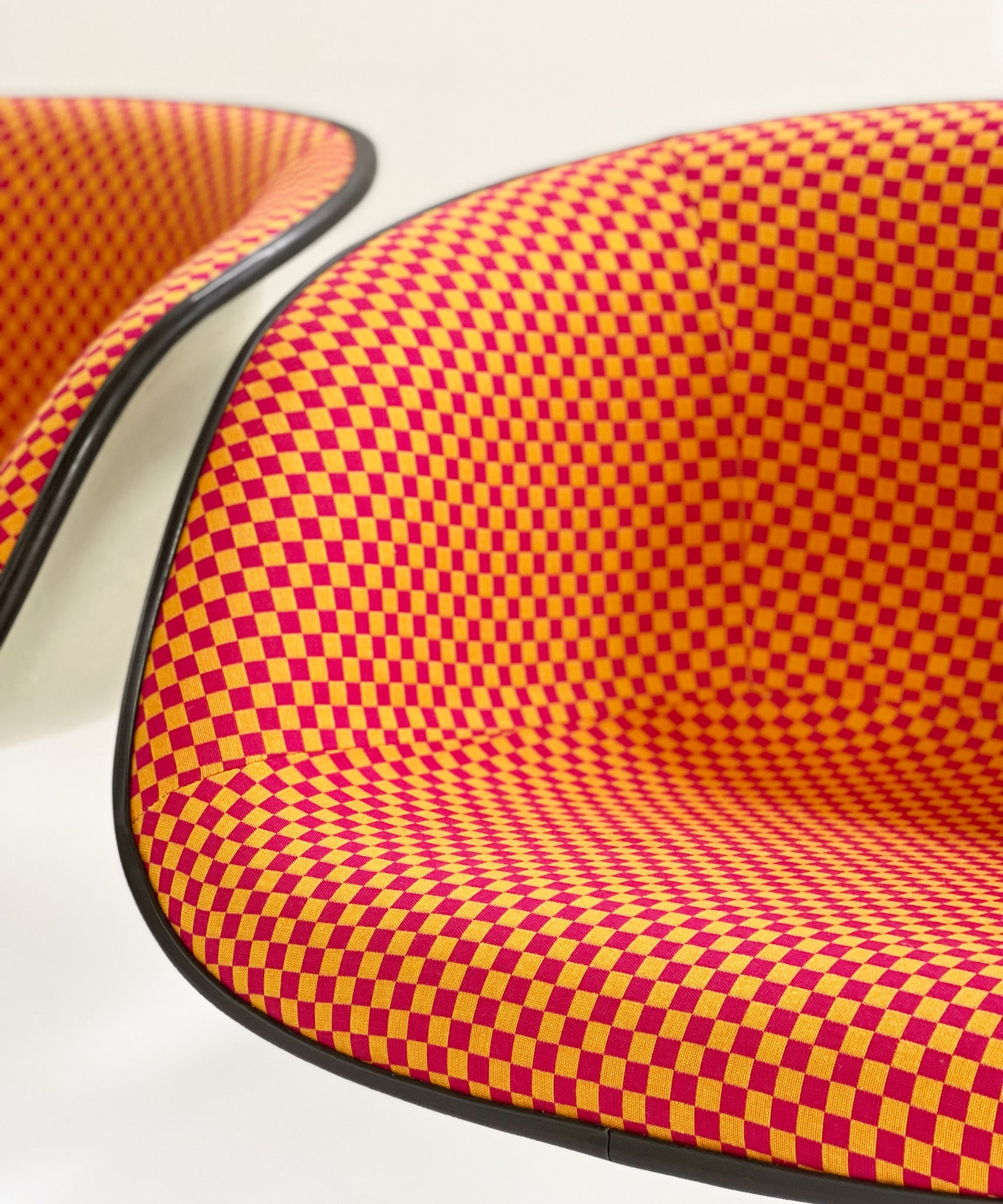 La Fonda Chairs in Alexander Girard Checker Fabric, Pair