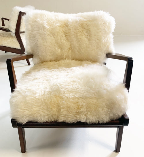 Lounge Chairs with Sheepskin Cushions - FORSYTH