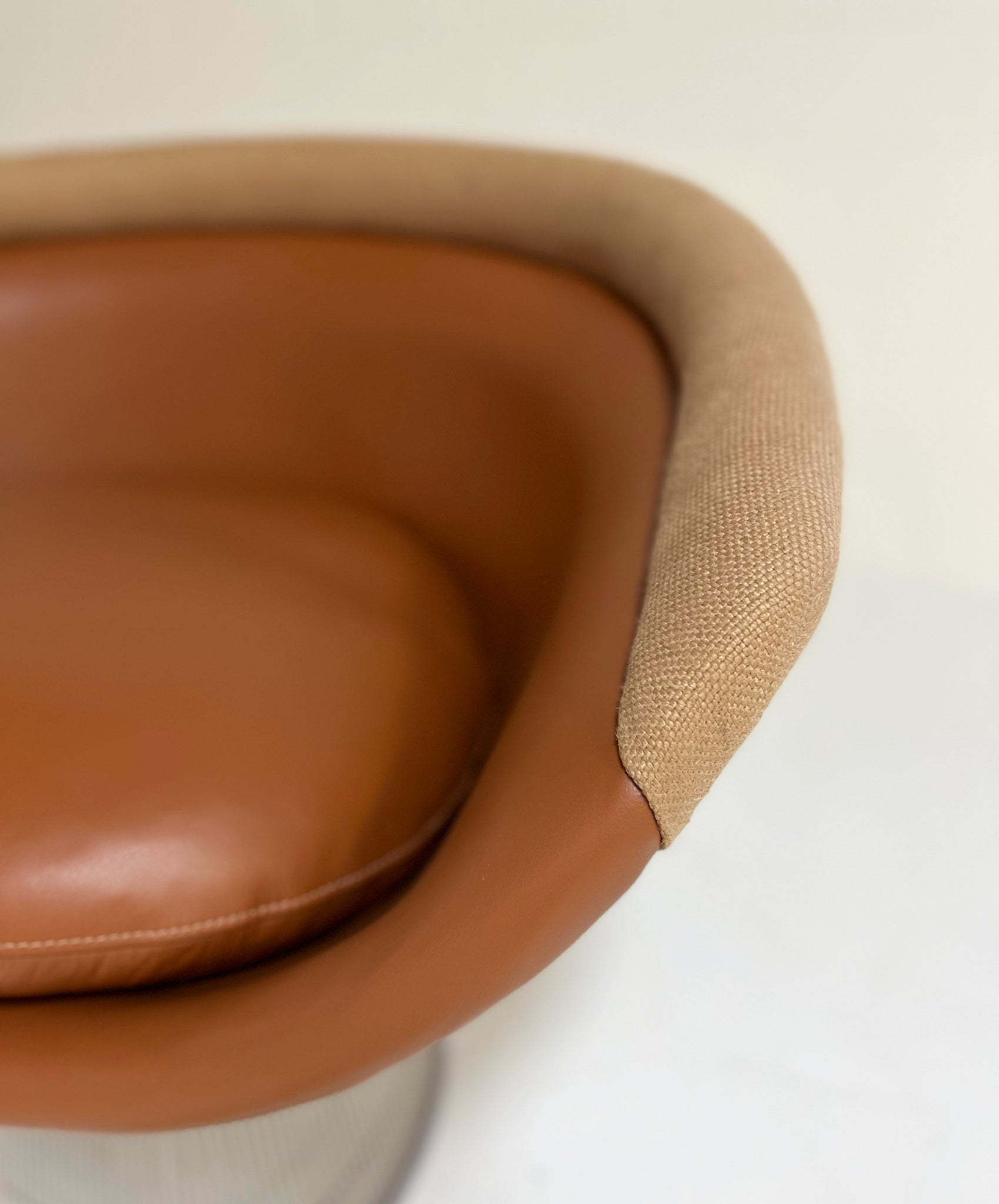 Lounge Chairs in Loro Piana Leather and Linen, pair