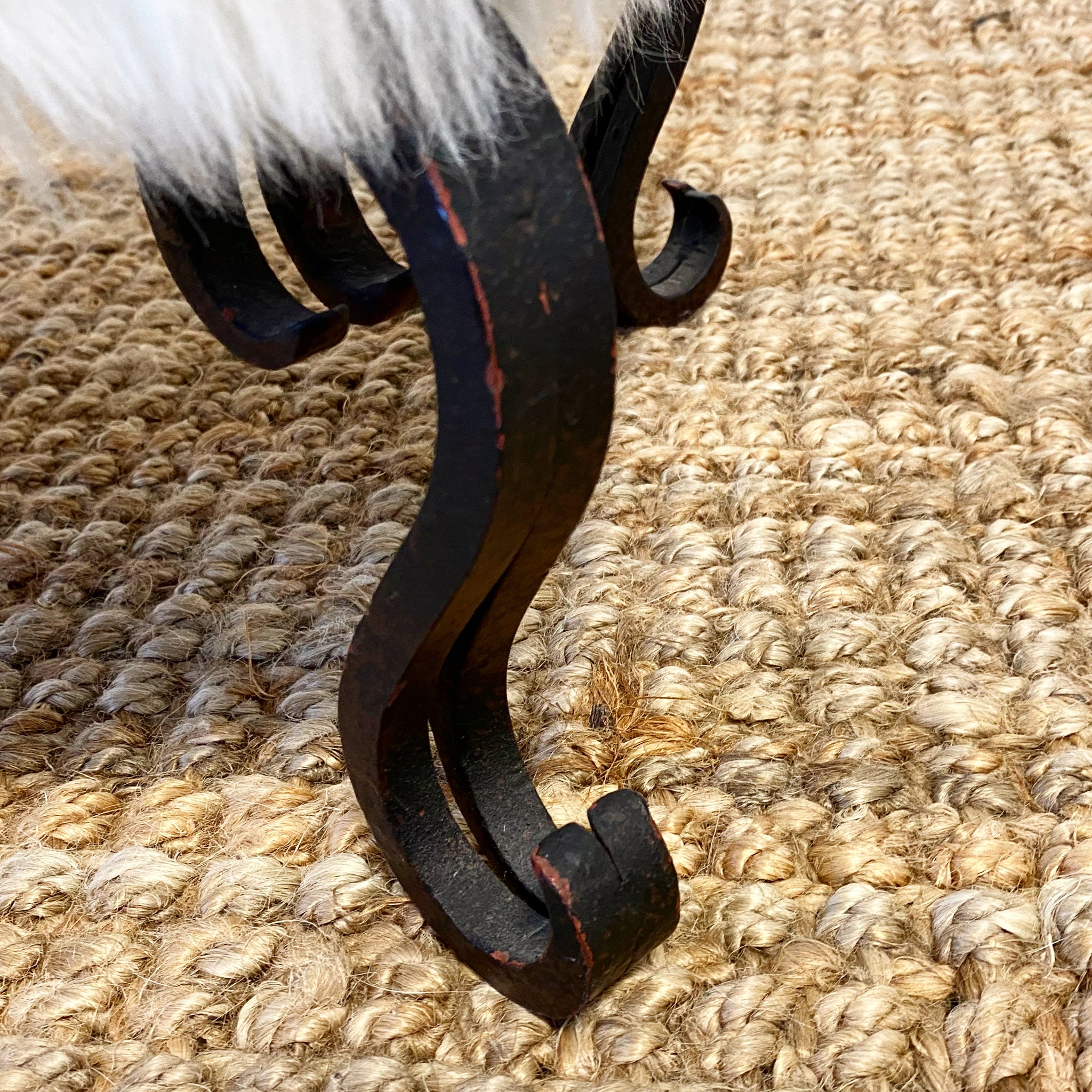 Iron Foot Stool in New Zealand Sheepskin