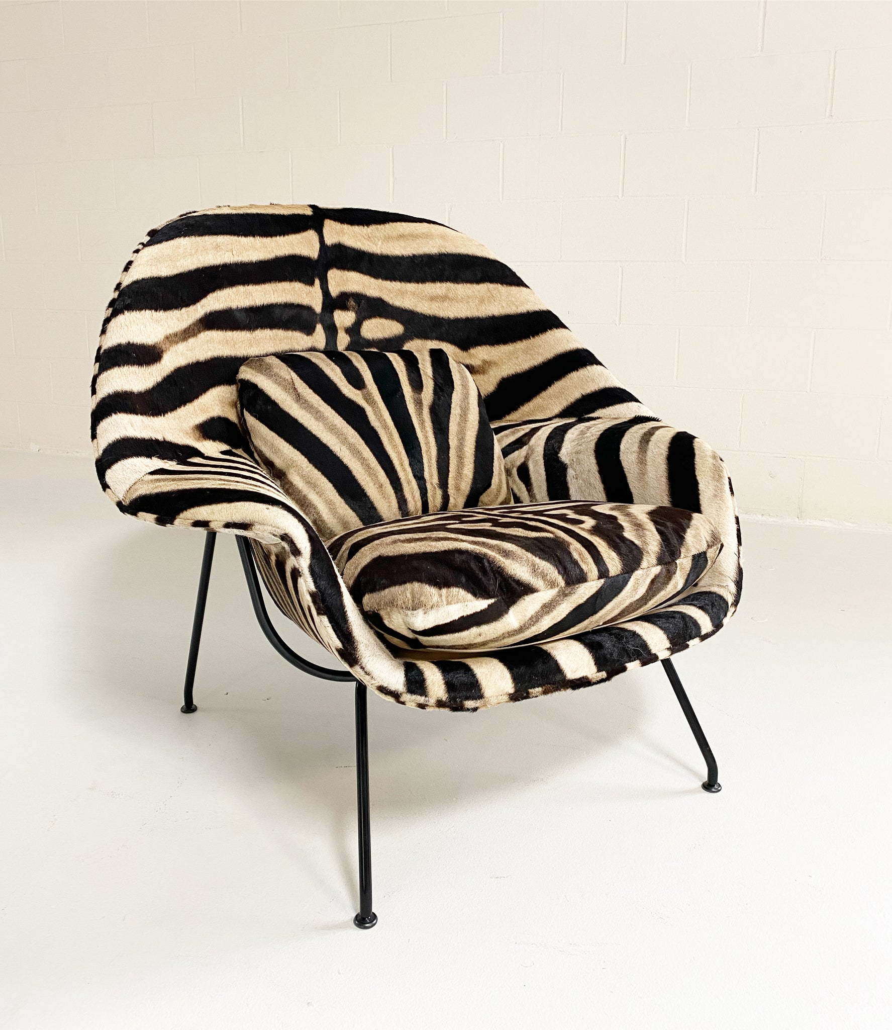 Bespoke Womb Chair and Ottoman in Zebra Hide FORSYTH