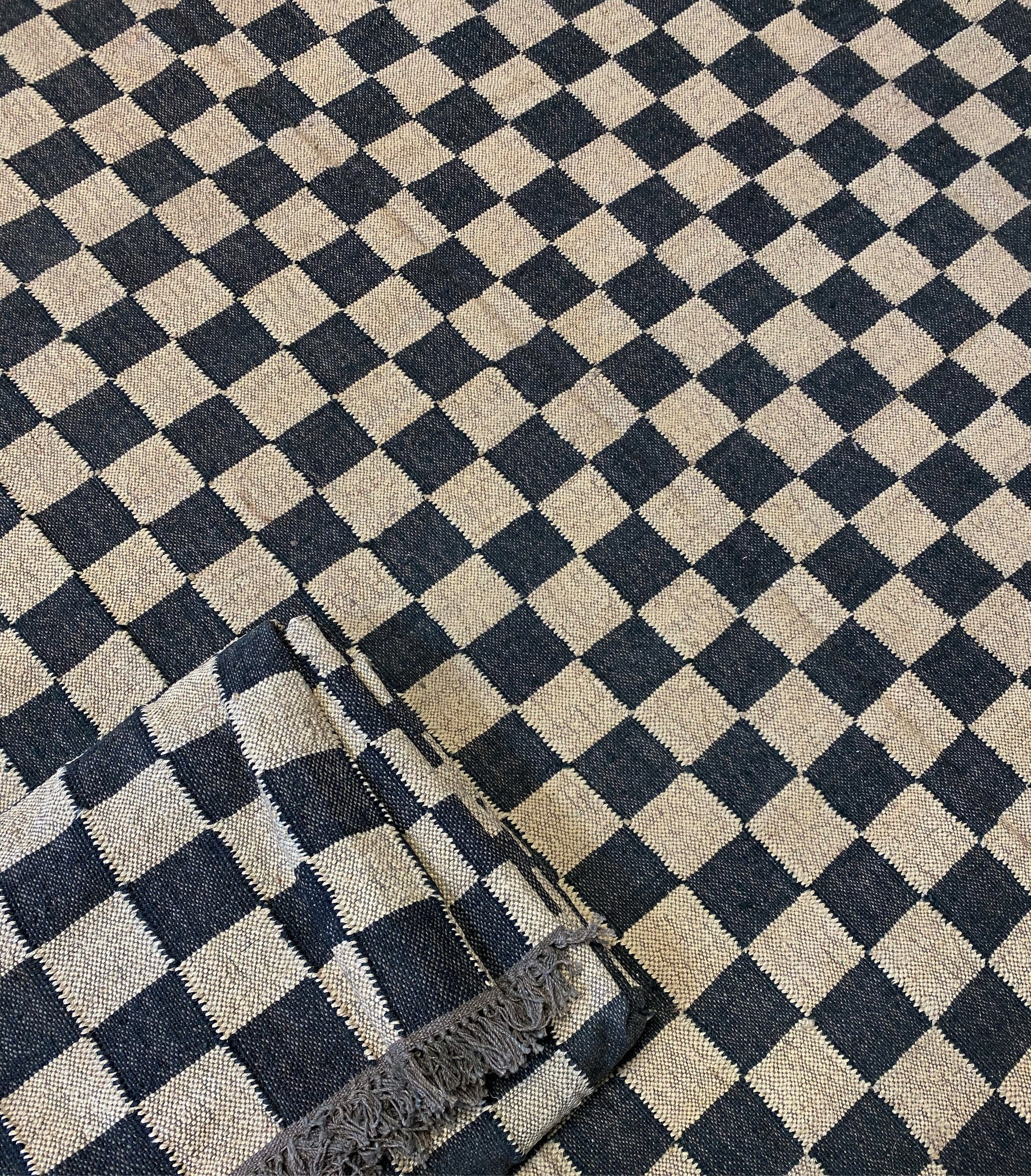 The Forsyth Checkerboard Rug - Off Black