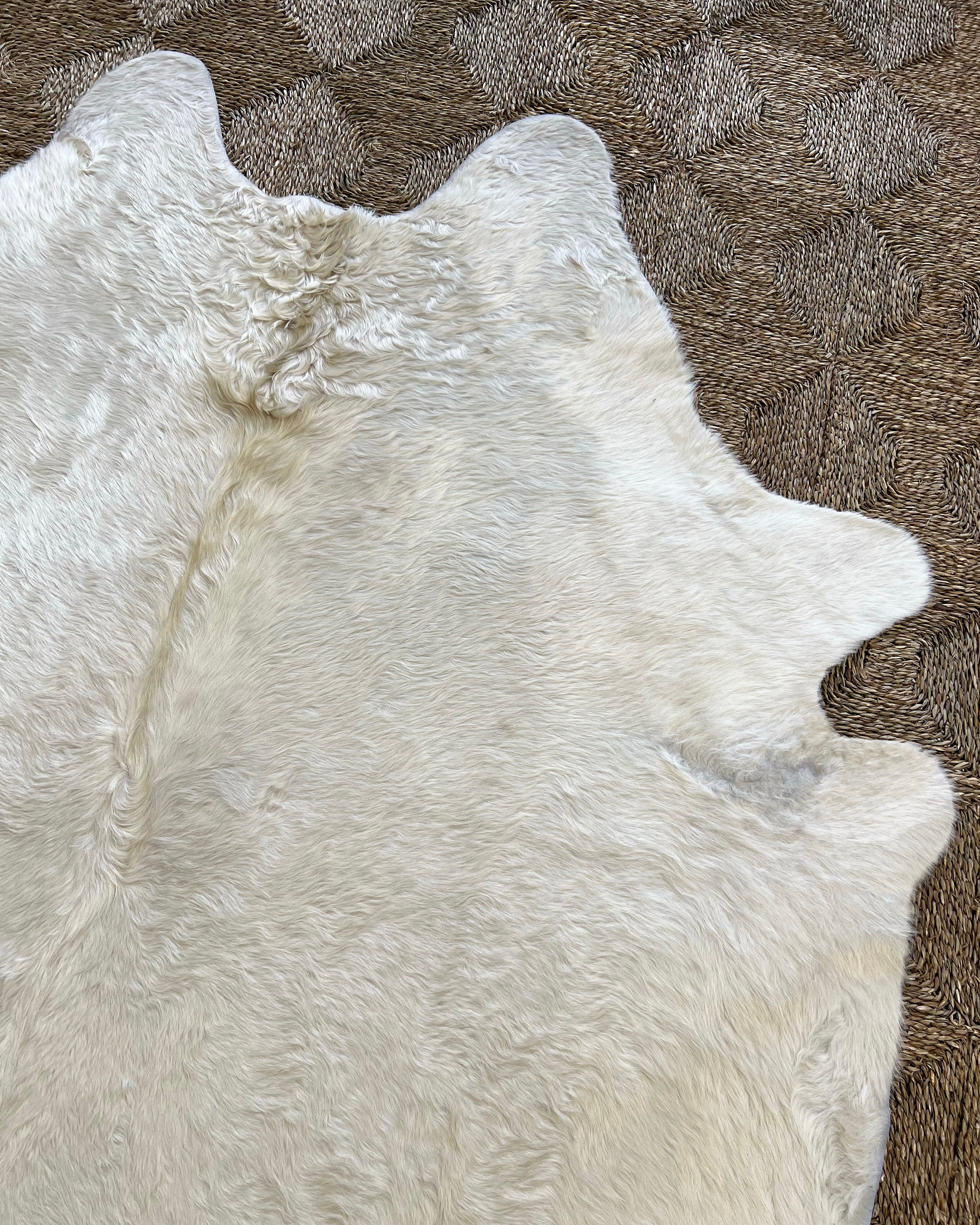 Brazilian Cowhide Rug, Ivory, No. 6