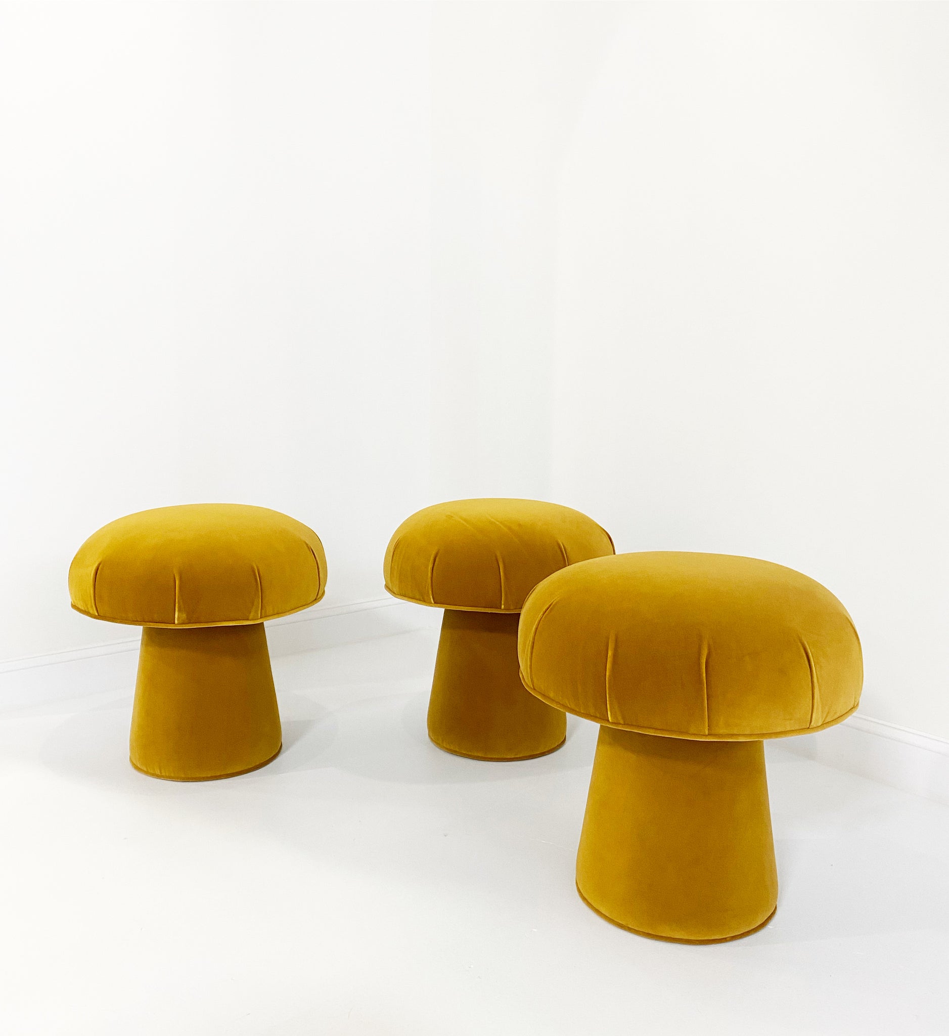 The Forsyth Mushroom Pouf in Loro Piana Velvet