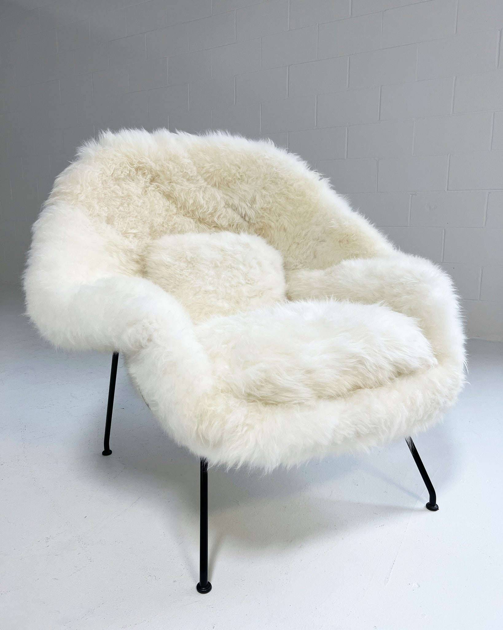 Bespoke Womb Chair and Ottoman in Natural Cashmere