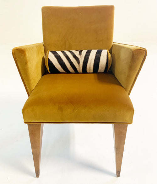 Mexican Modernist Chairs in Loro Piana Velvet and Zebra Hide, pair - FORSYTH