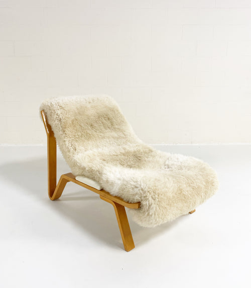 Suspension Chair in California Sheepskin and Leather