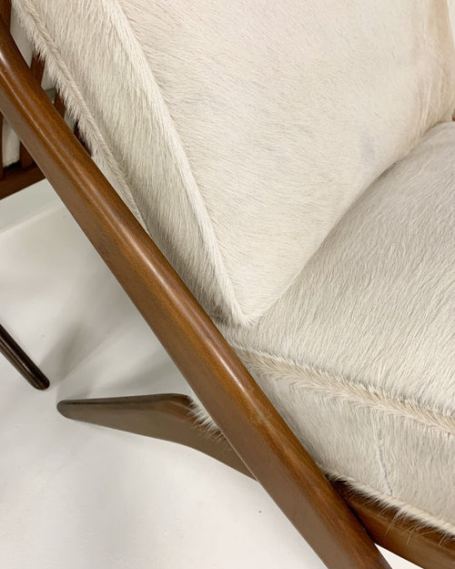 Scissor Chairs with Brazilian Cowhide Cushions, pair - FORSYTH