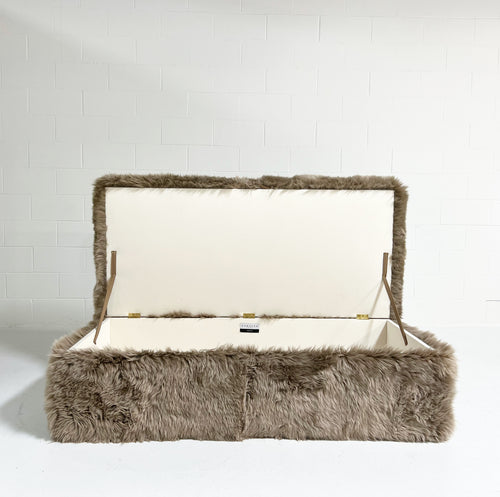 The Forsyth Storage Ottoman in Sheepskin