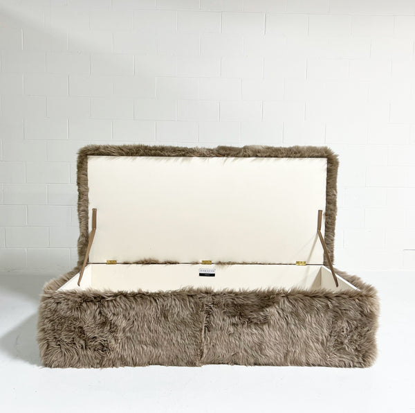 The Forsyth Storage Ottoman in Sheepskin
