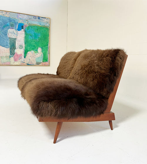 Settee with American Bison Hide Cushions