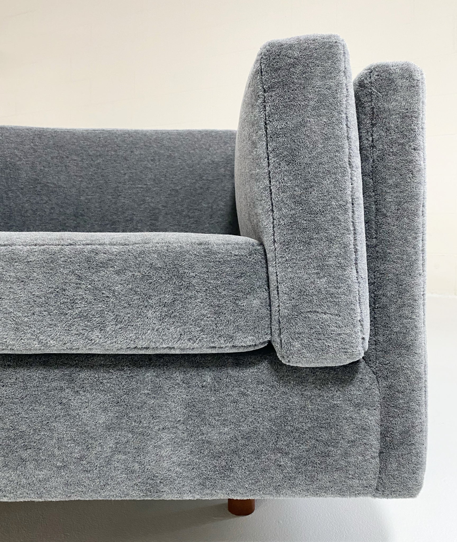 Lounge Chairs in Grey Mohair, Pair