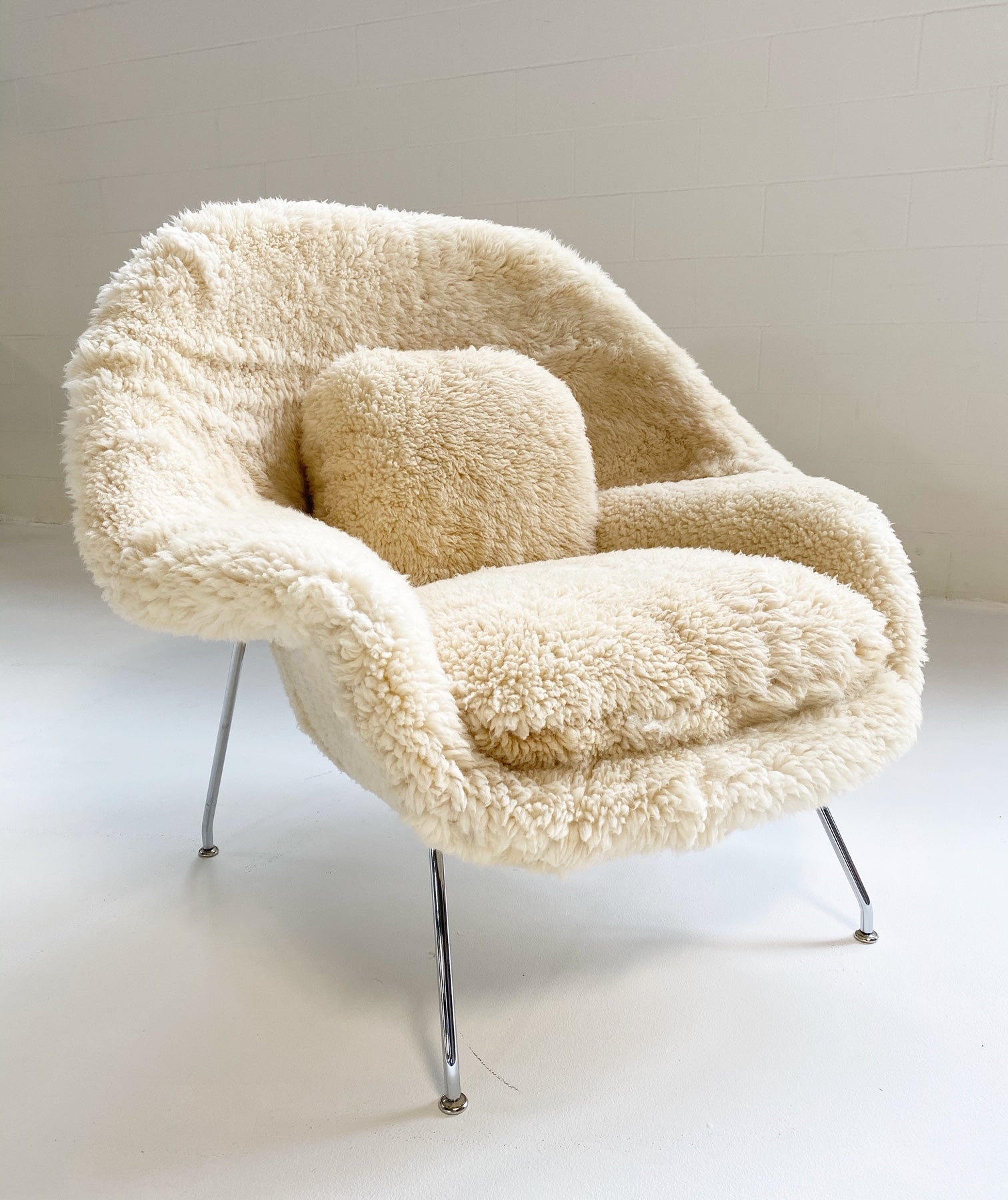 Bespoke Womb Chair and Ottoman in California Sheepskin - FORSYTH