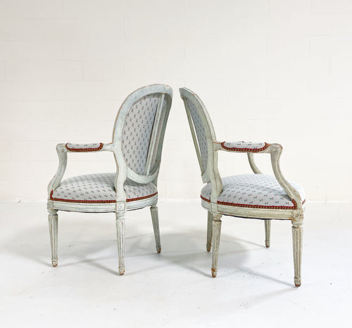 Louis XV Style Chairs in Dedar "Cherry Oh" Fabric