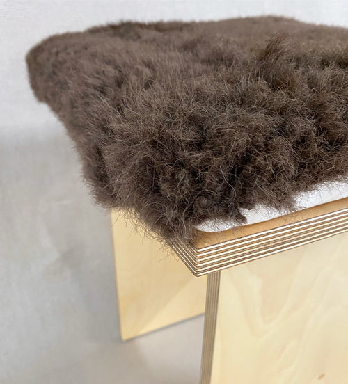 Waka Waka Stool with Bison Hide Cushion